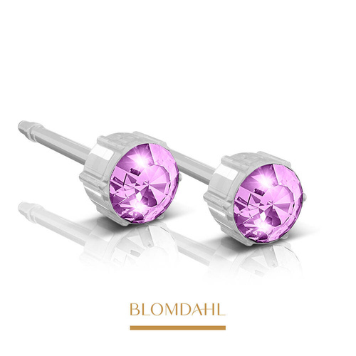 Kolczyki Amethyst 4 mm SFJ plastik medyczny