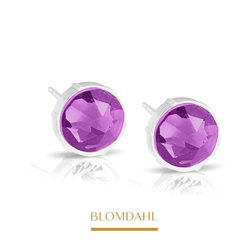 Kolczyki Electric Purple 6 mm SFJ plastik medyczny