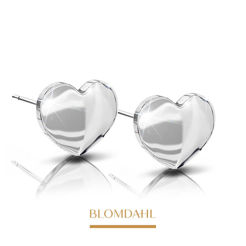 Kolczyki Heart 8 mm SFJ srebrny tytan medyczny