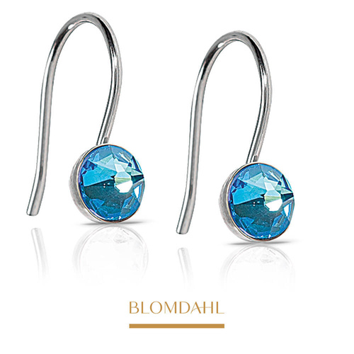 Kolczyki Pendant Bezel Shiny Blue 5 mm SFJ naturalny tytan medyczny