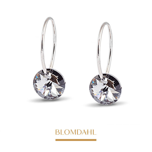 Kolczyki Round Black Diamond 8 mm SFJ naturalny tytan medyczny