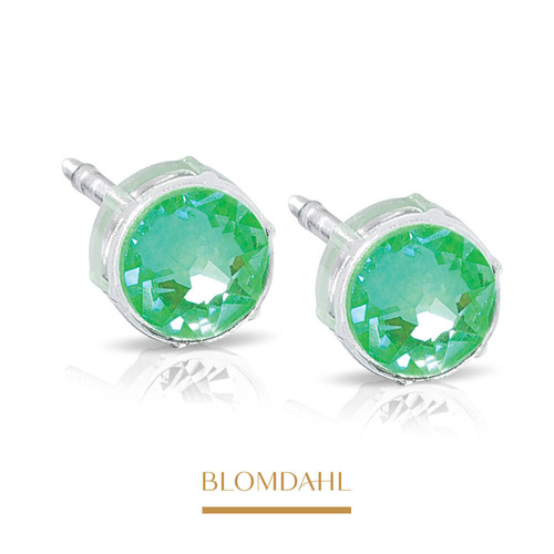 Kolczyki Shiny Green 6 mm SFJ plastik medyczny