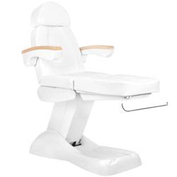 Fotel kosmetyczny elektr. lux biały podgrzewany